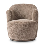 Fauteuil pivotant Four Hands Aurora en peau de mouton retournée taupe