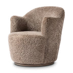 Fauteuil pivotant Four Hands Aurora en peau de mouton retournée taupe