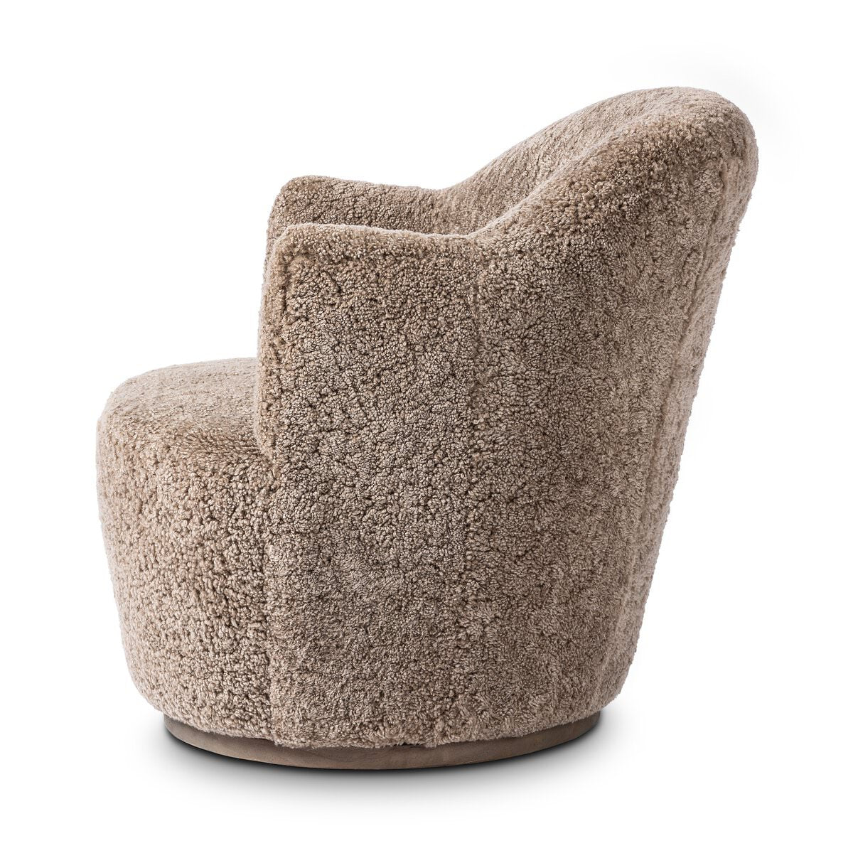 Fauteuil pivotant Four Hands Aurora en peau de mouton retournée taupe