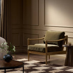 Fauteuil Barwin Four Hands couleur olive du Surrey 