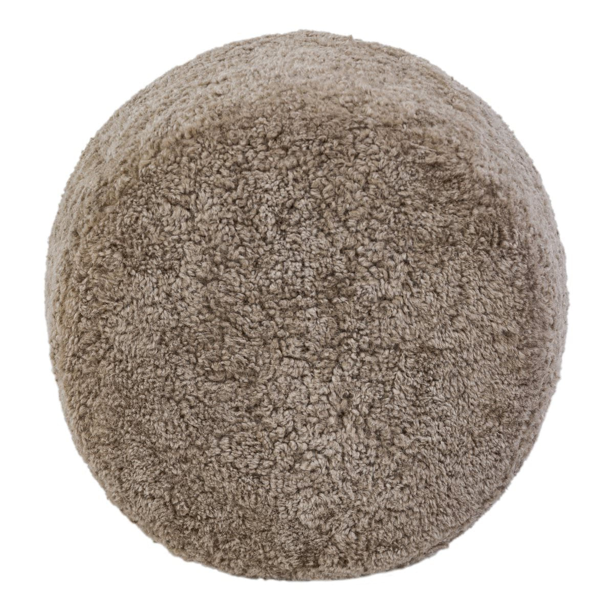 Pouf Bilbury de Four Hands en peau de mouton retournée taupe