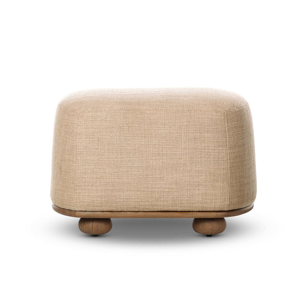 Pouf ovale Four Hands Bilbury couleur sable saxon