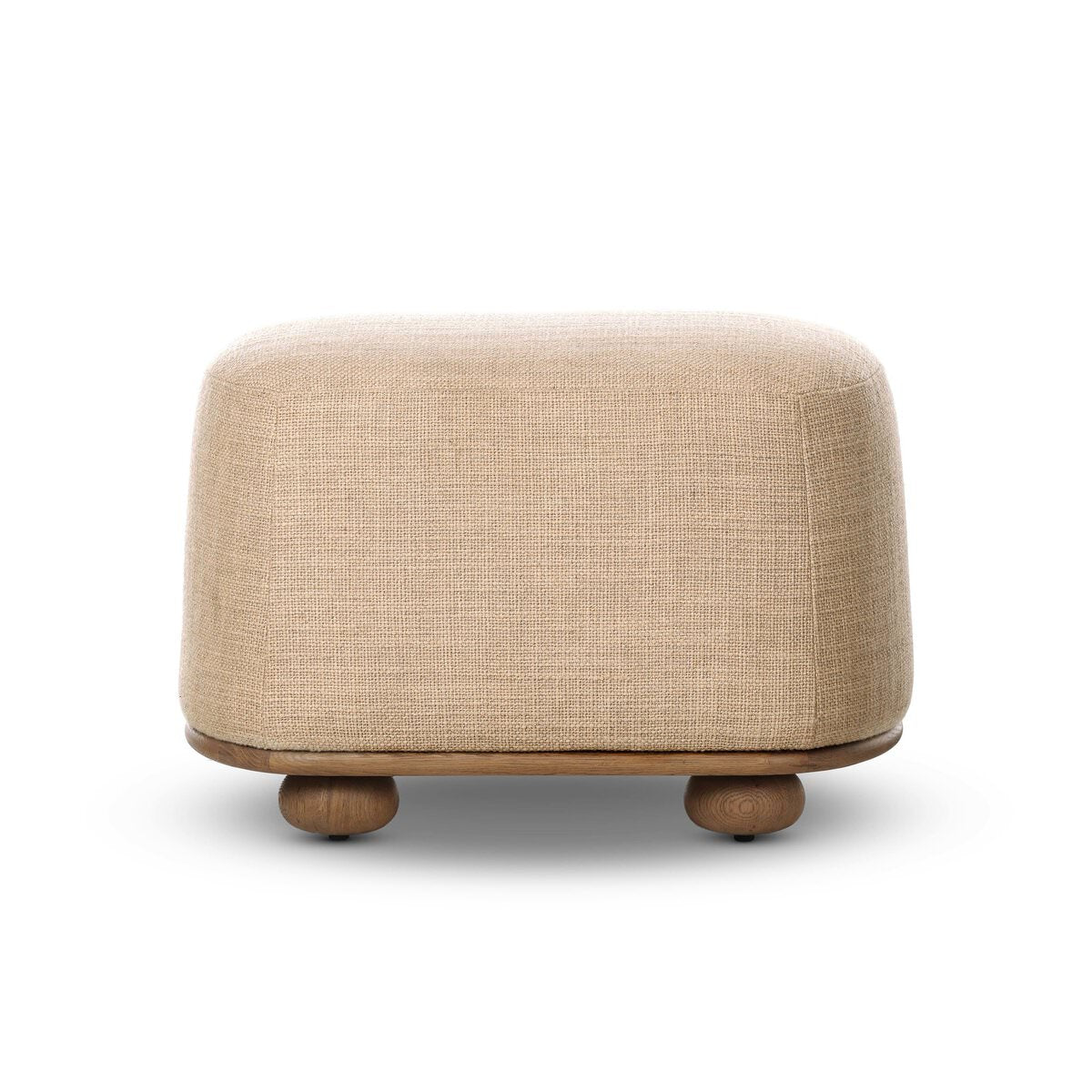 Pouf ovale Four Hands Bilbury couleur sable saxon