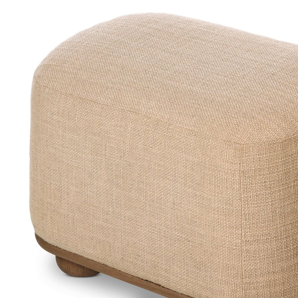 Pouf ovale Four Hands Bilbury couleur sable saxon