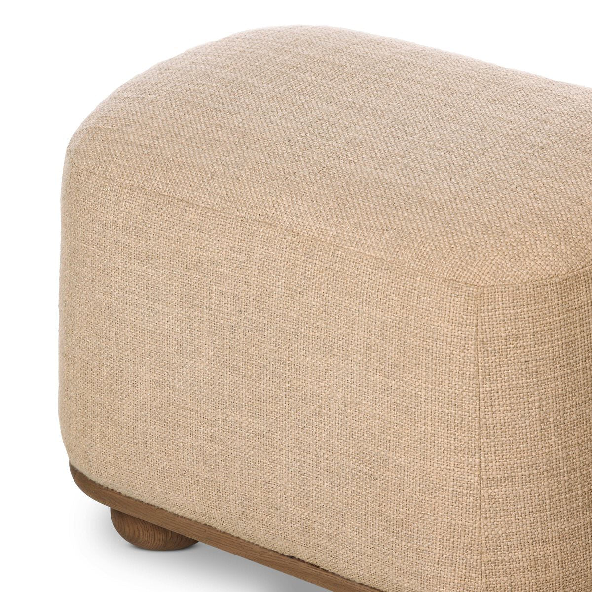 Pouf ovale Four Hands Bilbury couleur sable saxon