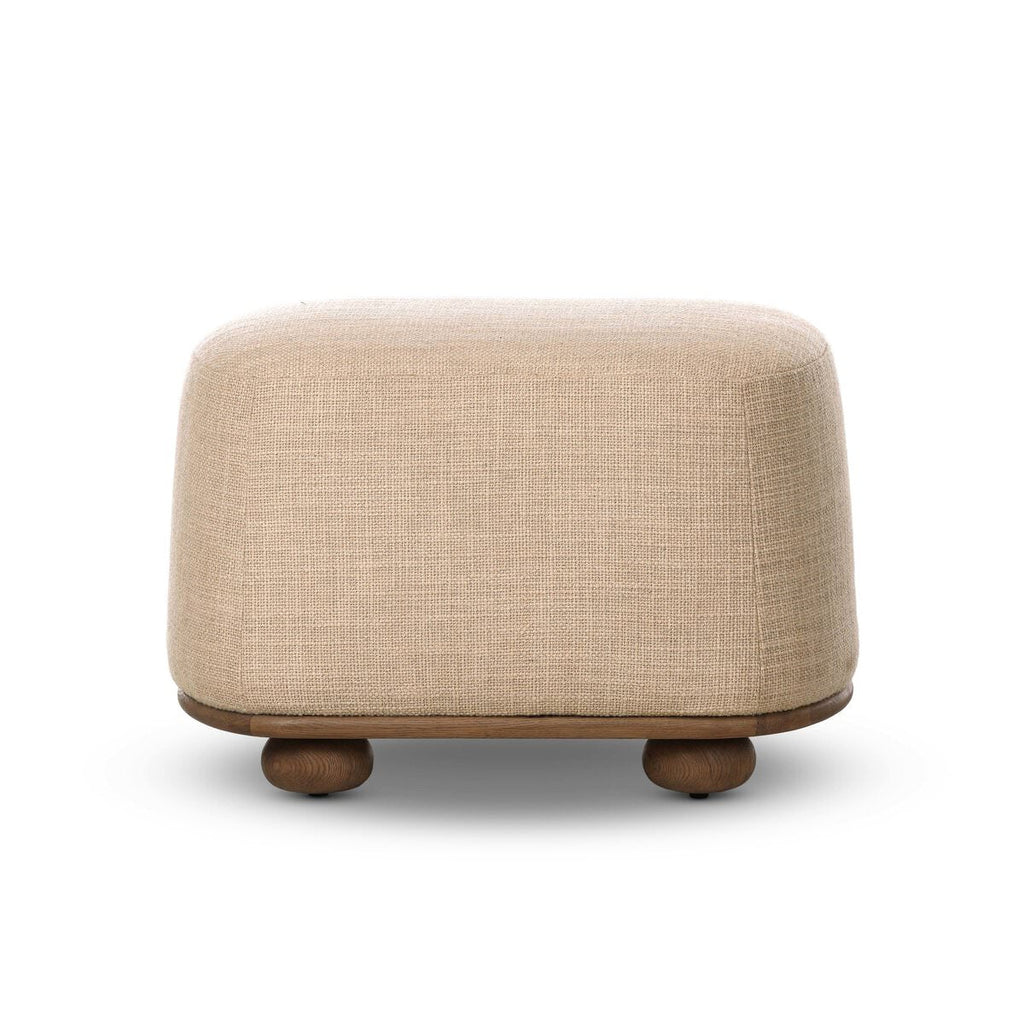 Pouf ovale Four Hands Bilbury couleur sable saxon