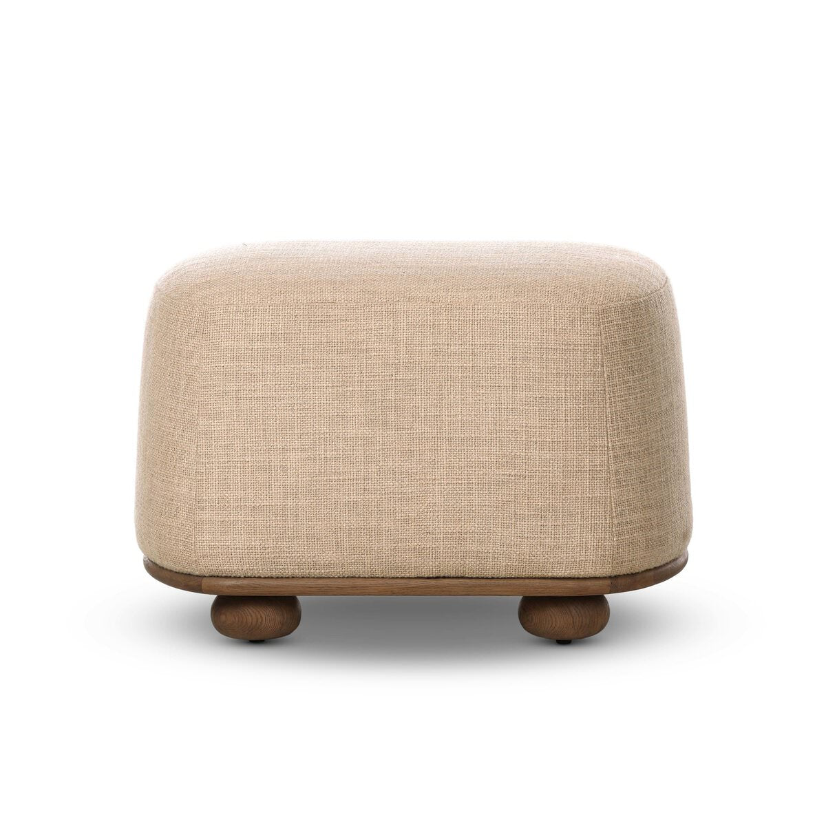 Pouf ovale Four Hands Bilbury couleur sable saxon