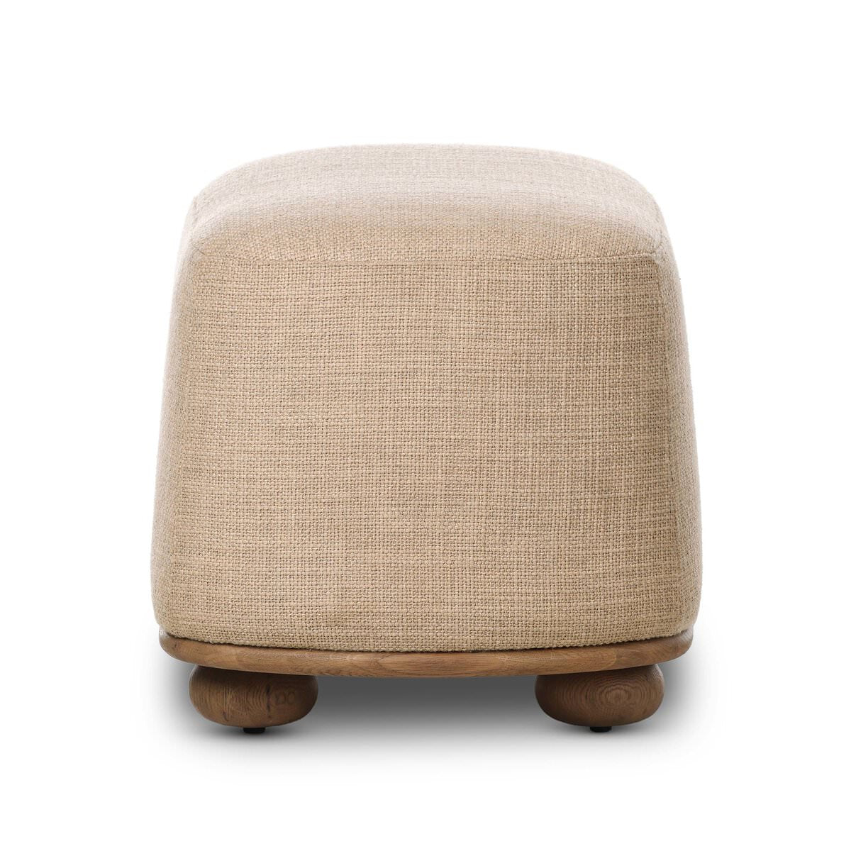 Pouf ovale Four Hands Bilbury couleur sable saxon