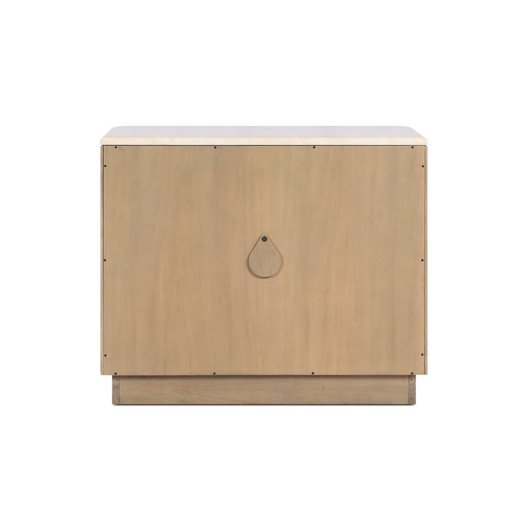 Table de chevet Four Hands Boa en marbre crème