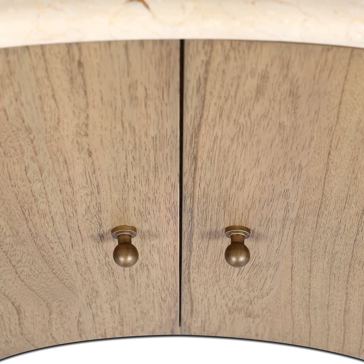 Table de chevet Four Hands Boa en marbre crème