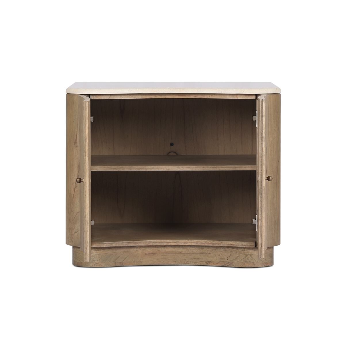 Table de chevet Four Hands Boa en marbre crème