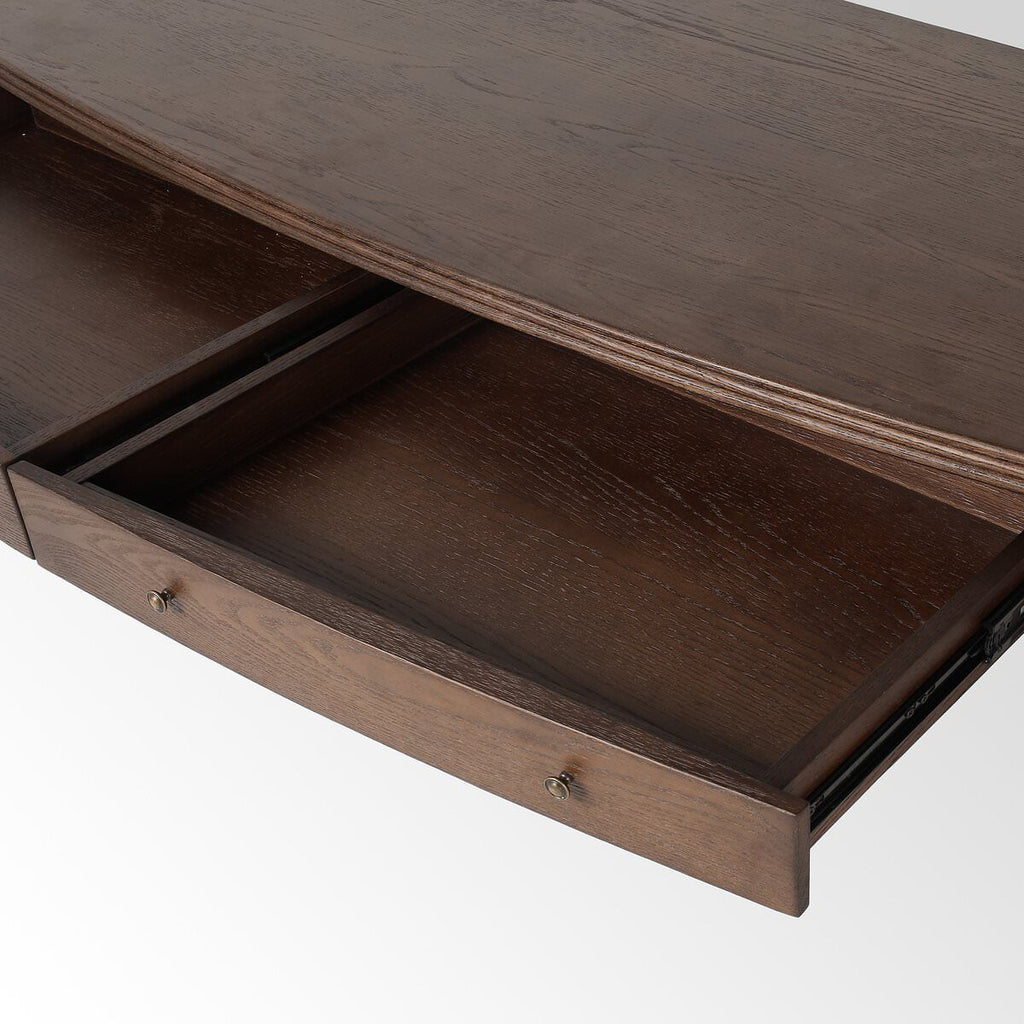 Bureau à façade bombée Four Hands en placage de chêne flotté