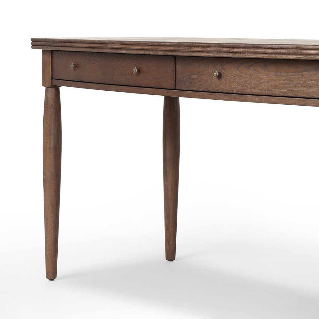 Bureau à façade bombée Four Hands en placage de chêne flotté