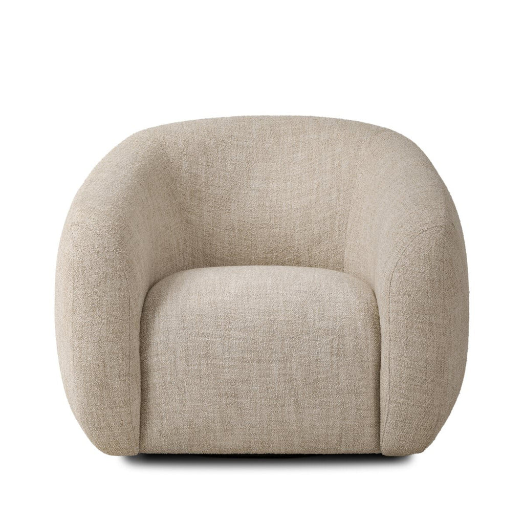 Fauteuil pivotant Four Hands Channing couleur crème Yuma