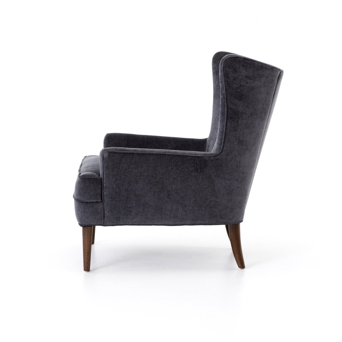 Fauteuil Clermont Four Hands en velours vieilli anthracite