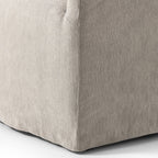 Chaise de salle à manger Four Hands Cove à roulettes en toile sergée Heather Stone