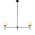 Lustre linéaire Dodie à quatre mains, noir de jais