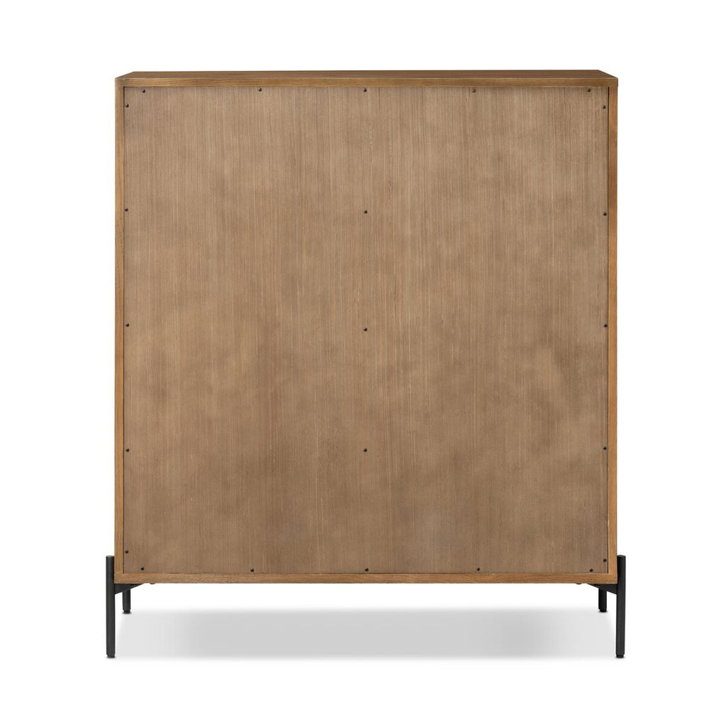 Commode Four Hands Eaton à 5 tiroirs en résine chêne ambré