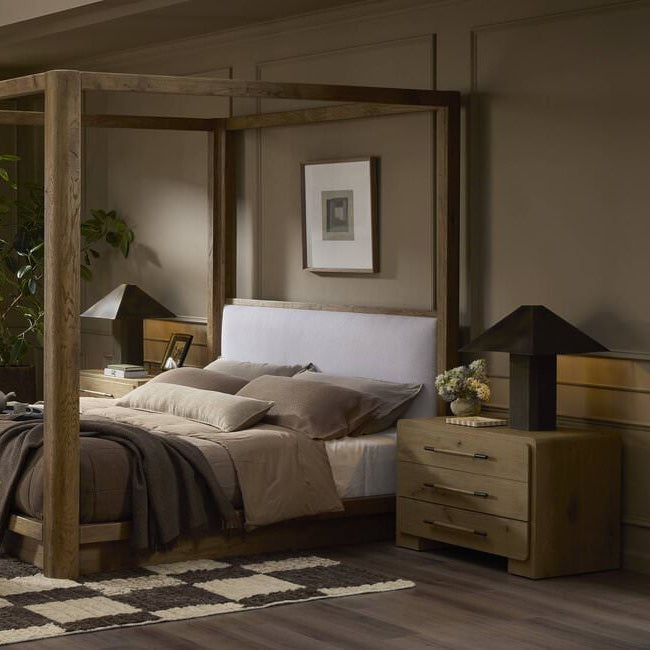 Table de chevet Four Hands Eden en placage de chêne fumé vieilli