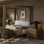 Table de chevet Four Hands Eden en placage de chêne fumé vieilli