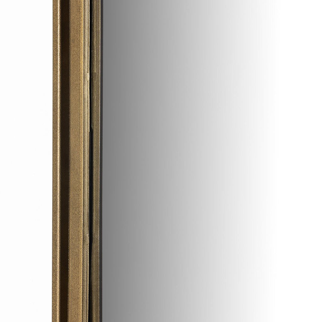 Miroir Effie à quatre mains en laiton antique brut