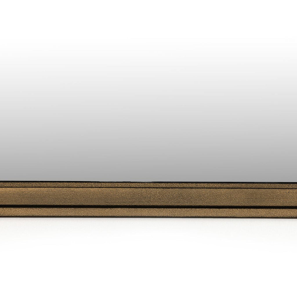 Miroir Effie à quatre mains en laiton antique brut