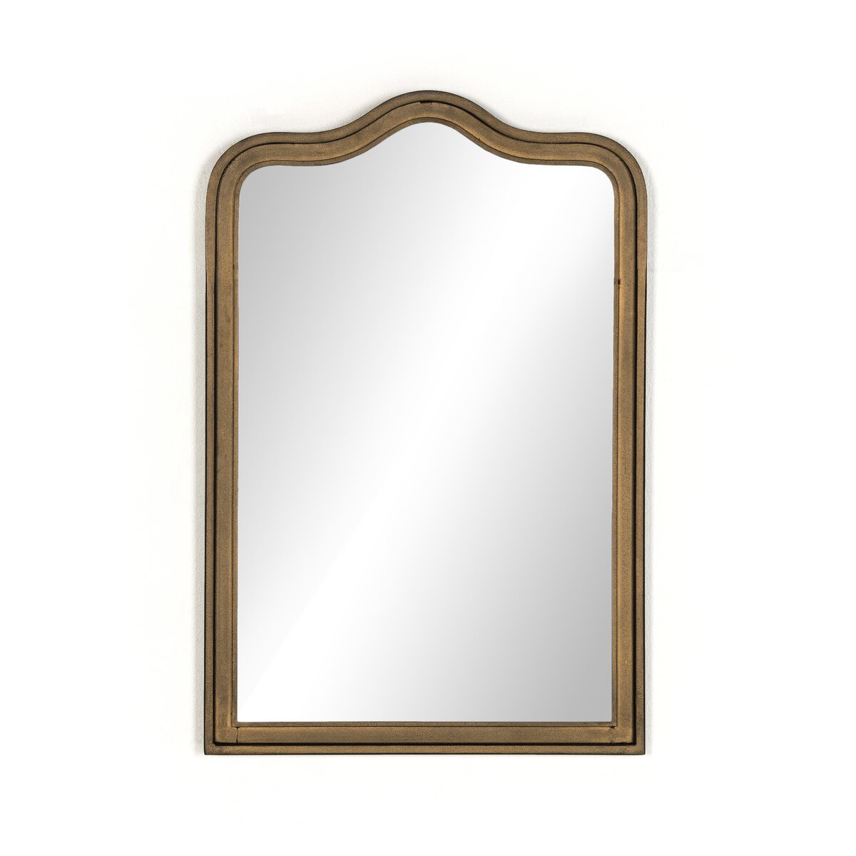 Miroir Effie à quatre mains en laiton antique brut