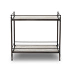 Table de chevet Four Hands Eisen en marbre blanc ondulé