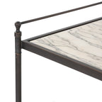 Table de chevet Four Hands Eisen en marbre blanc ondulé