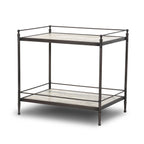 Table de chevet Four Hands Eisen en marbre blanc ondulé