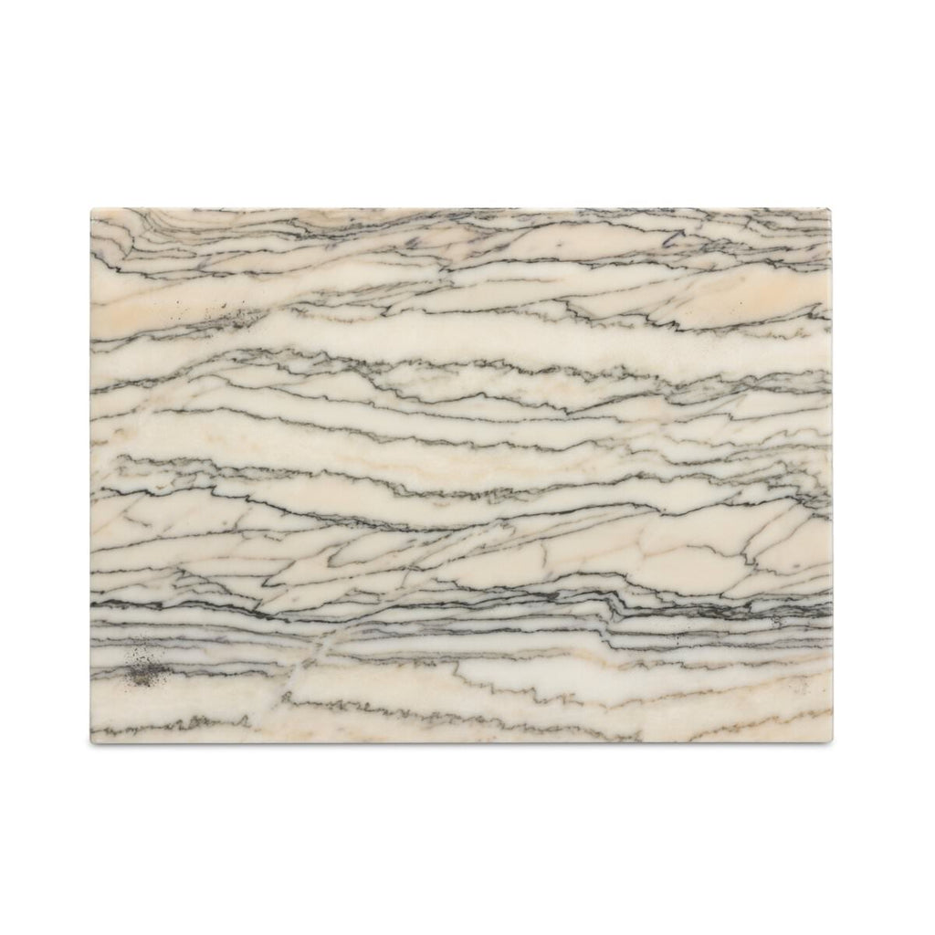 Table de chevet Four Hands Eisen en marbre blanc ondulé