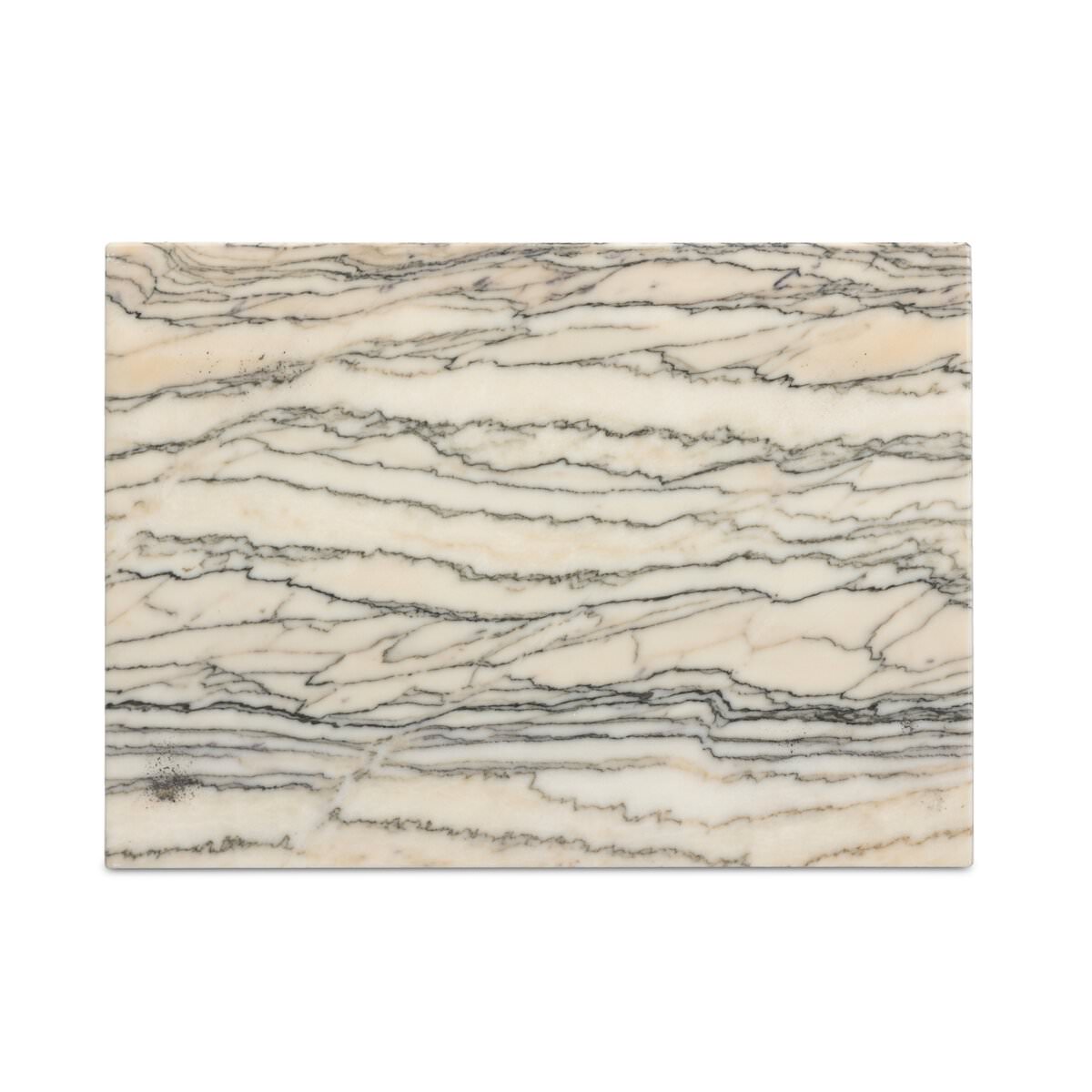 Table de chevet Four Hands Eisen en marbre blanc ondulé