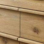 Commode Four Hands Emmer à 6 tiroirs en placage de chêne fumé vieilli