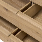 Commode Four Hands Emmer à 6 tiroirs en placage de chêne fumé vieilli