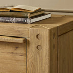 Commode Four Hands Emmer à 6 tiroirs en placage de chêne fumé vieilli