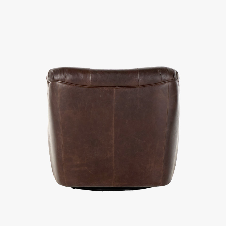 Fauteuil pivotant Four Hands Farley couleur Conroe Cigar