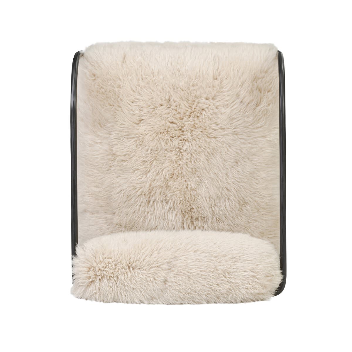 Fauteuil Fenn Four Hands en fourrure mongole champagne