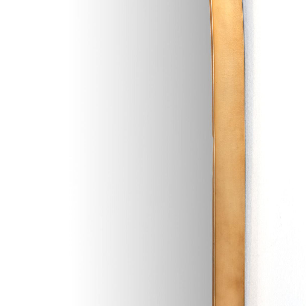 Miroir large Georgina à quatre mains en laiton poli