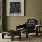 Fauteuil et repose-pieds Halston de Four Hands, coloris Noir Héritage