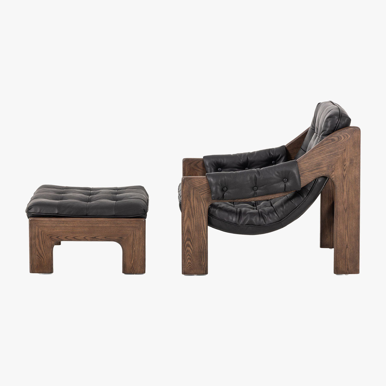 Fauteuil et repose-pieds Halston de Four Hands, coloris Noir Héritage