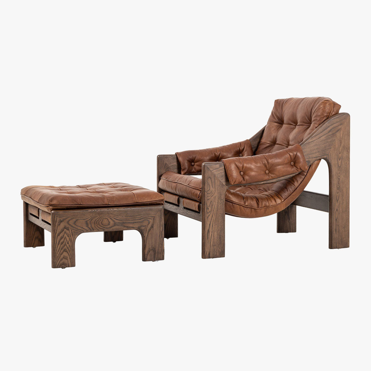 Fauteuil et repose-pieds Halston de Four Hands, coloris Sienne Héritage