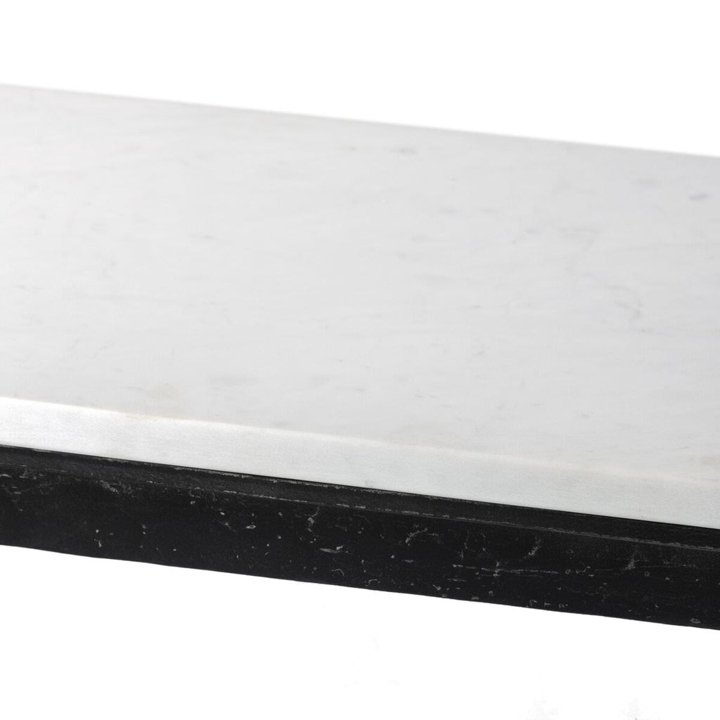 Console en fer martelé Four Hands et marbre blanc