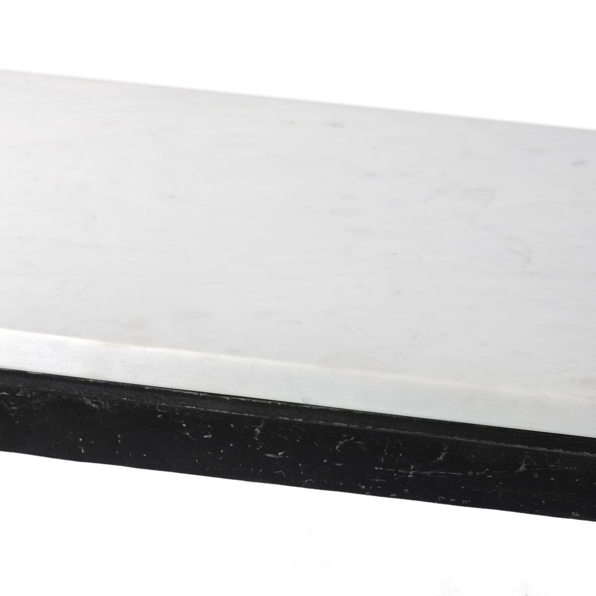 Console en fer martelé Four Hands et marbre blanc