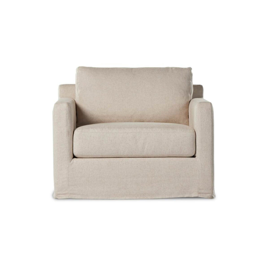 Fauteuil pivotant Four Hands Hampton avec housse amovible couleur crème Evere