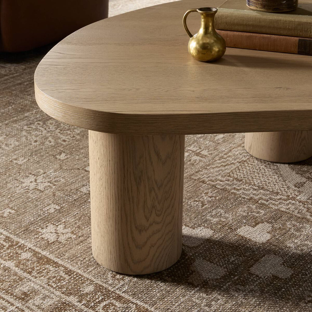 Table basse gigogne Four Hands Large Joji en placage chêne naturel