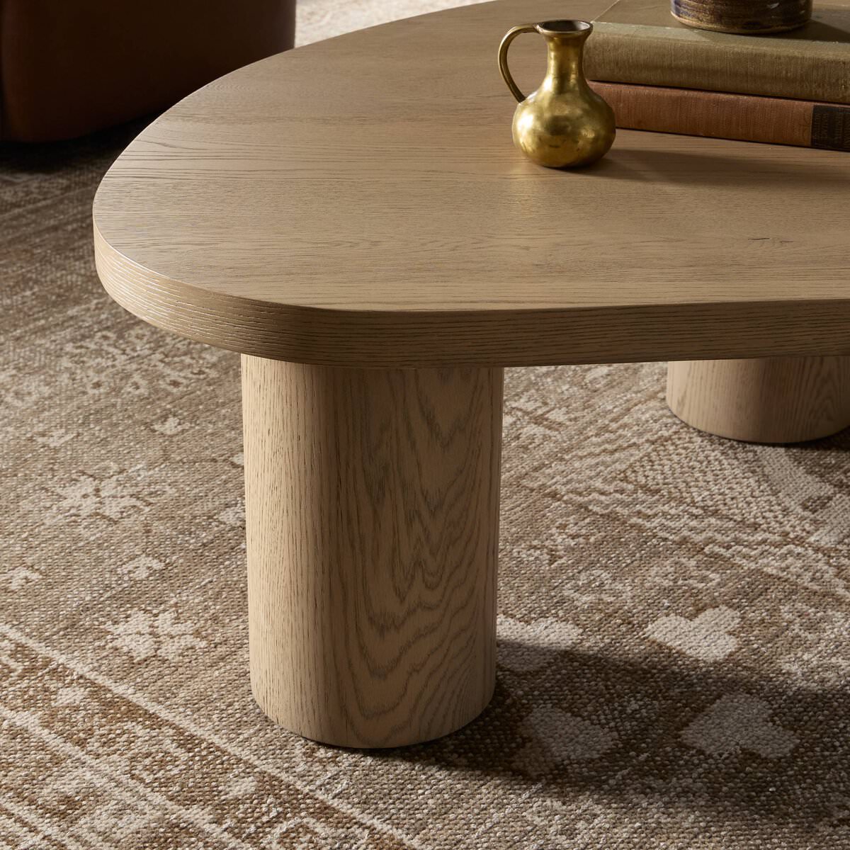 Table basse gigogne Four Hands Large Joji en placage chêne naturel