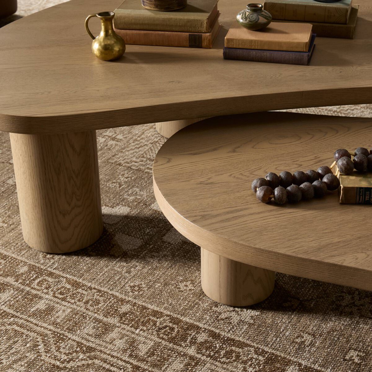 Ensemble de tables basses gigognes Four Hands Joji en placage chêne naturel