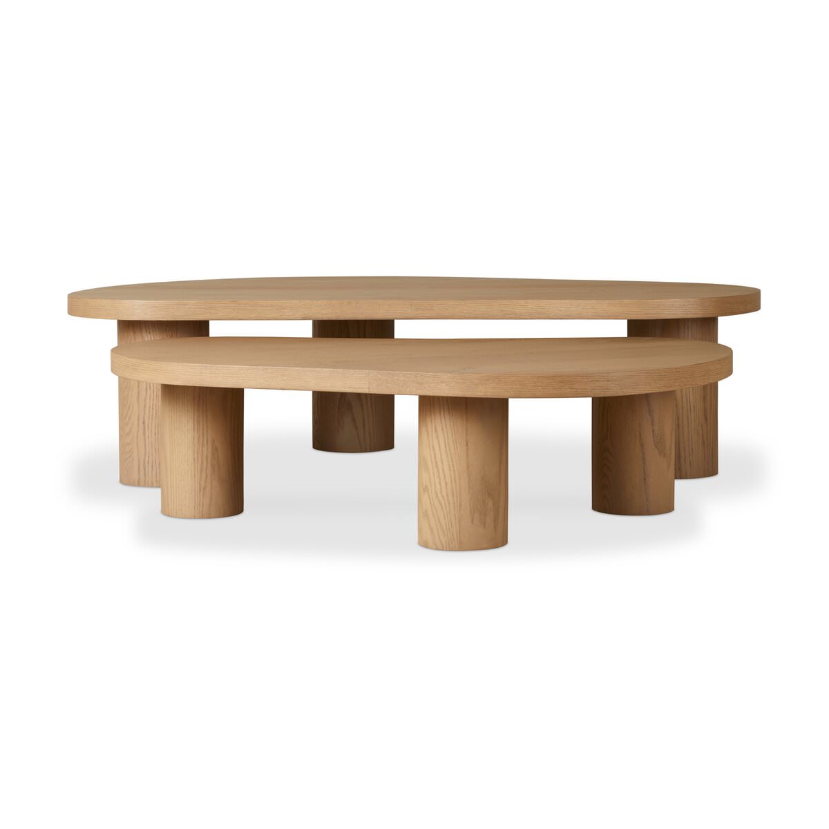 Ensemble de tables basses gigognes Four Hands Joji en placage chêne naturel