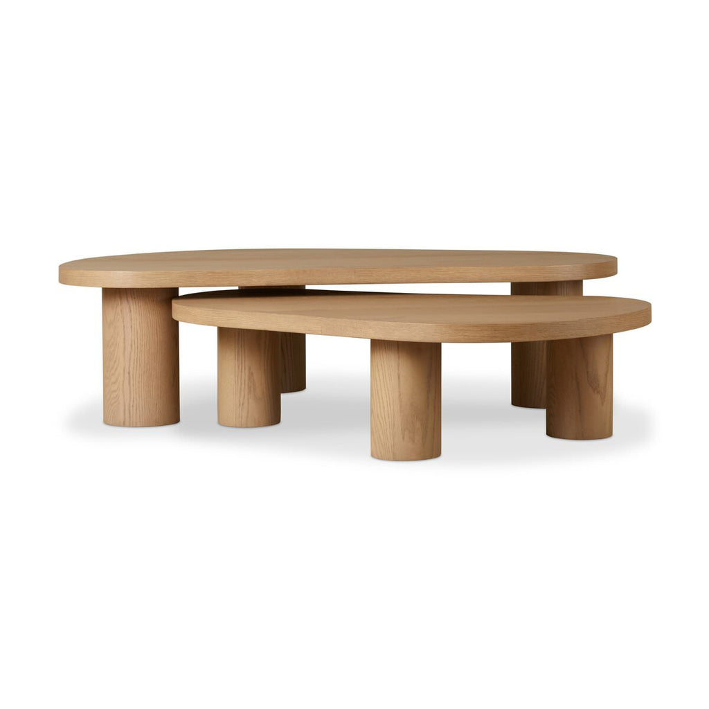 Ensemble de tables basses gigognes Four Hands Joji en placage chêne naturel