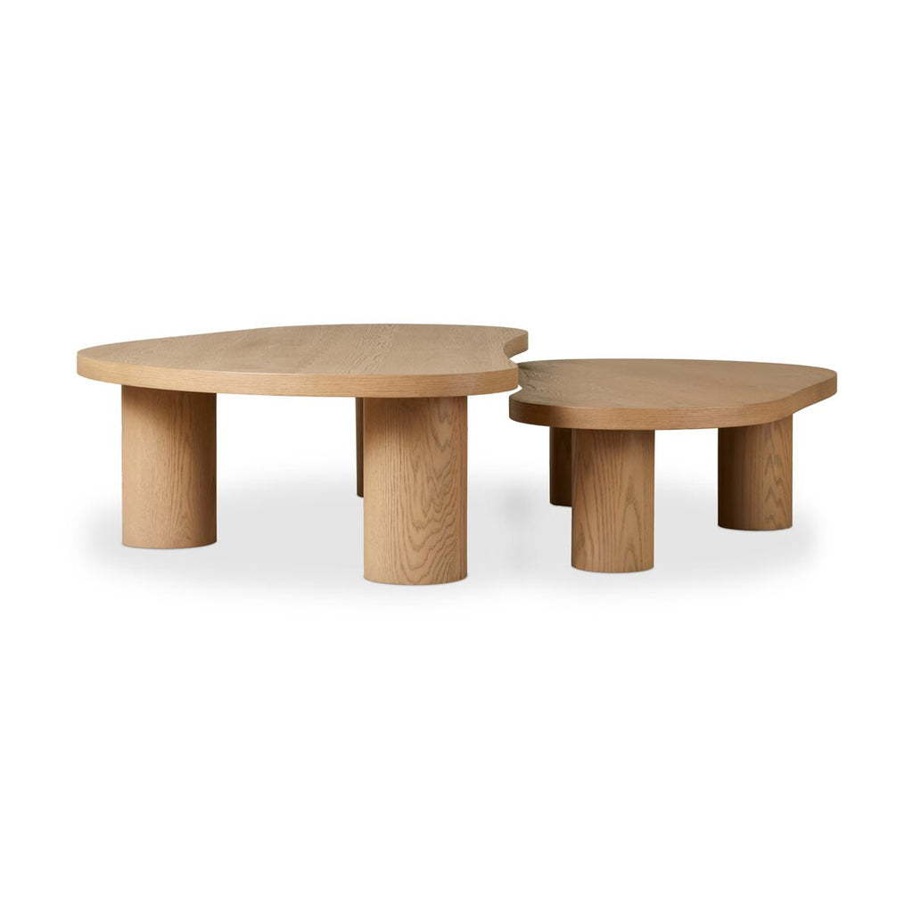 Ensemble de tables basses gigognes Four Hands Joji en placage chêne naturel
